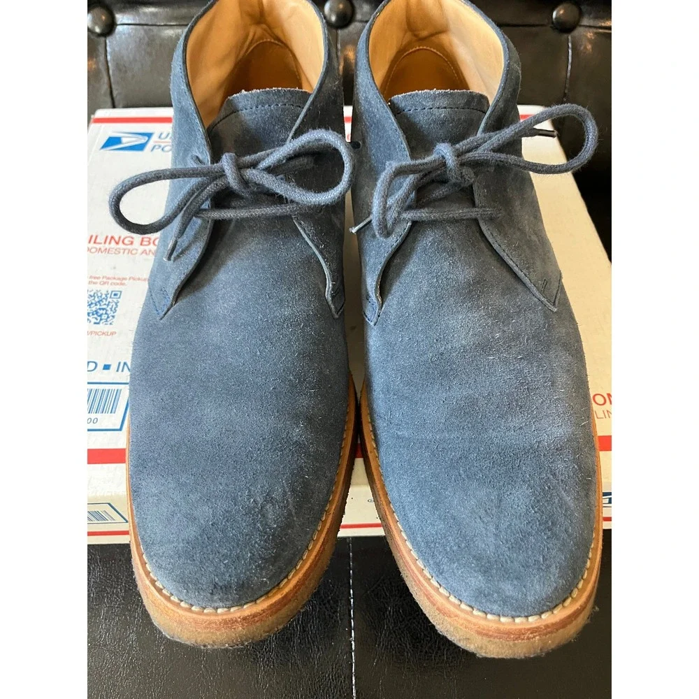 Tods‎ Mens Blue Suede Chukka Boots Gommino Crepe Sole